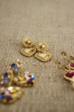 Oliver Bonas Amelie Multi Baguette Stone Detail Heart Drop Earrings £22 - Oliver Bonas Connie Puffy Heart Drop Earrings £19 - Oliver Bonas Sylvie Hammered Enamel Heart & (1)