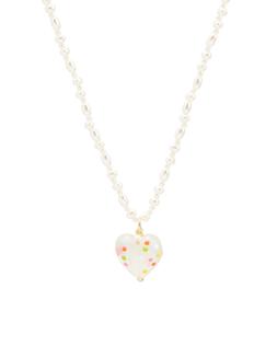 Oliver Bonas Aspen Spotted Heart Pendant Faux Pearl Necklace £26