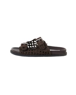 Oliver Bonas ASRA Chocolate Brown Woven Mule Sandal £120