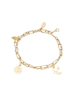 Oliver Bonas Ayra Hand, Sprial & Bird Motif Double Row Bracelet £22.50