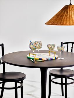 Oliver Bonas Azul Spot Gin Glasses S2 £24.50 & Cocktail Saucers S2 £24 (3)