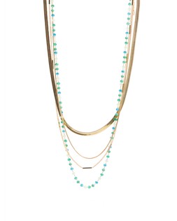 Oliver Bonas Bea Triple Row Beaded & Snake Chain Necklace £29.50