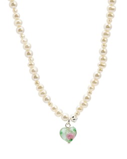 Oliver Bonas Bellamy Faux Pearl & Heart Pendant Necklace £26