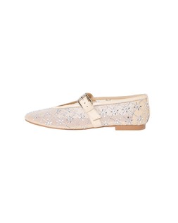 Oliver Bonas Bibi Lou Helia Sparkle Mesh Beige Mary Jane £165