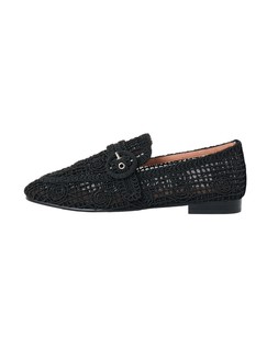 Oliver Bonas Bibi Lou Macrame Black Loafer £140