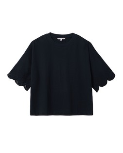Oliver Bonas Black Cutwork Sleeve Tee £35