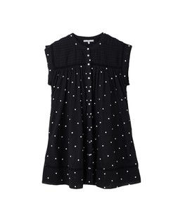 Oliver Bonas Black Embroidered Spot Mini Swing Dress £75