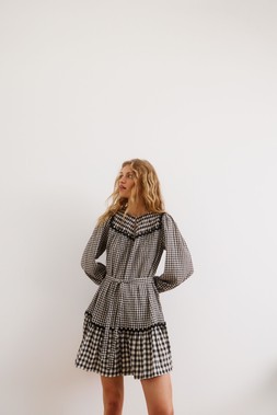 Oliver Bonas Black Gingham Check Mini Dress £75 (11)