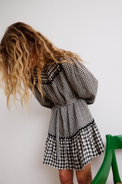 Oliver Bonas Black Gingham Check Mini Dress £75 (6)