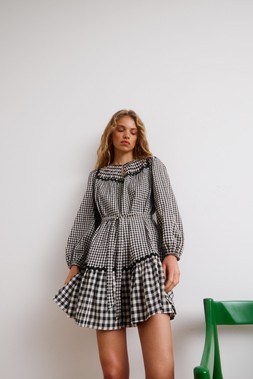 Oliver Bonas Black Gingham Check Mini Dress £75 (7)