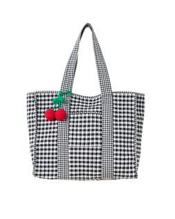 Oliver Bonas Blaxk Gingham Tote £55