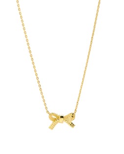 Oliver Bonas Bria Textured Bow Gold Plated Pendant Necklace £50