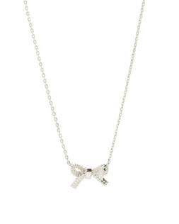 Oliver Bonas Bria Textured Bow Silver Pendant Necklace £50