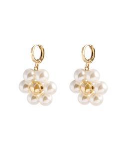 Oliver Bonas Brizelle Faux Pearl Flower Drop Huggies £18