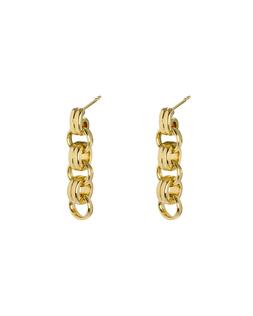 Oliver Bonas Cecelia Chunky Circle Loop Chain Gold Plated Drop Earrings £48