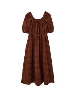 Oliver Bonas Chocolate 3D Broderie Bardot Midi Dress £95
