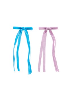 Oliver Bonas Cordelia Purple & Blue Velvet Hair Bow Clips Set of 2 £18