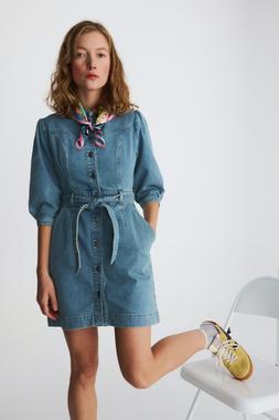 Oliver Bonas Denim Seam Detail Mini Dress £78 - Oliver Bonas Gola Elan Pollen Yellow Plum Trainers £99 - Oliver Bonas Blue Check Sheer Socks £8 (9)