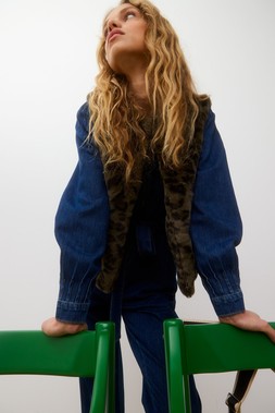 Oliver Bonas Denim Tuck Shoulder Zip Through Jumpsuit £90 (5)