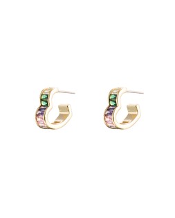 Oliver Bonas Eileen Baguette Stone Heart Hoops £16