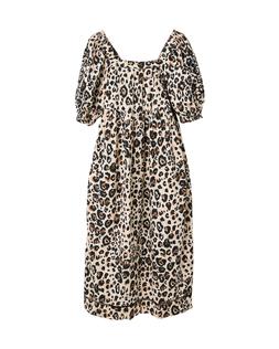 Oliver Bonas Embroidered Sleeve Leopard Midi Dress £82