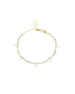Oliver Bonas Emilia Aventurine & Mother of Pearl Multi Beaded Bracelet £45