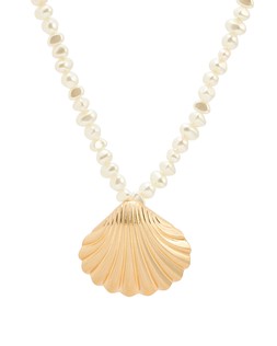 Oliver Bonas Fand Large Shell Pendant Faux Pearl Necklace £32