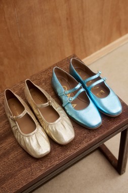 Oliver Bonas Gold Gathered Mary Jane £70 - Oliver Bonas Light Blue Mary Jane £65 (2)