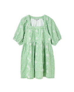 Oliver Bonas Green Daisy Gingham Mini Dress £78