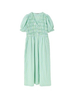 Oliver Bonas Green Stripe Smock Bodice Midi Dress £78