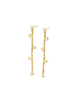 Oliver Bonas Iris Bar & Circle Brushed Gold Plated Brass Drop Earrings £42