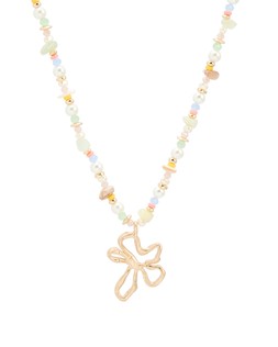 Oliver Bonas Jackson Organic Shape Flower Pendant Beaded Necklace £28