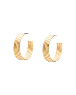 Oliver Bonas Kalia Textured Ribbed Large Gold Tone Hoops £18