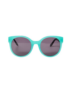 Oliver Bonas Milky Turq Faux Torte Arm Round Acetate Sunglasses £55
