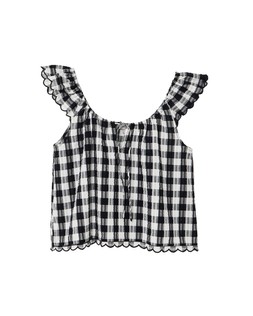 Oliver Bonas Mono Check Frill Blouse £45