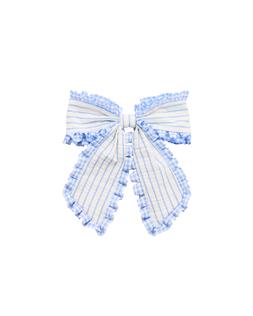 Oliver Bonas Morgan Stripe & Check Tipped Large Barrette Hair Bow £24