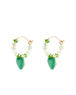 Oliver Bonas Natalia Beaded Enamel Heart Drop Earrings £16