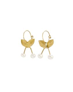 Oliver Bonas Ola Brass & Pearl Cherry Hoops £18