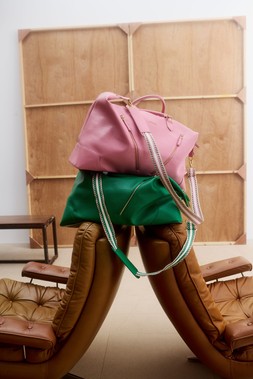 Oliver Bonas Olivia Slouch Dusty Pink & Golf Green Weekend Bags £70 (1)