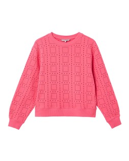 Oliver Bonas Pink Brodery Cutwork Sweat £60