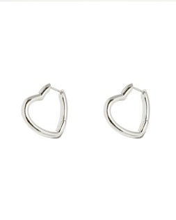 Oliver Bonas Polly Puffy Heart Silver Plated Large Hoop Earrings £45