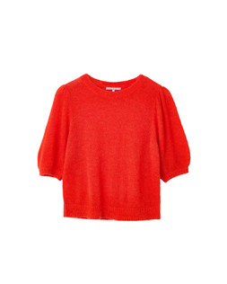 Oliver Bonas Red Blouson Sleeve Fluffy Tee £60
