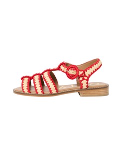 Oliver Bonas Red Natural Raffia Fisherman Sandal £75