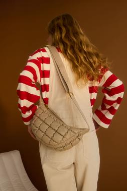 Oliver Bonas Red Wide Stripe Top £45 - Oliver Bonas Ecru Cord Dungaree £85 - Oliver Bonas Betty Gathered Putty Belt Bag £55 (5)