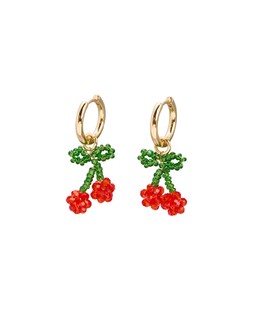 Oliver Bonas Riley Beaded Cherry Drop Hoops £16.50