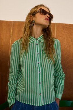 Oliver Bonas Stripe Pleat Shirt £55 Blue Stripe Wide Leg (13)
