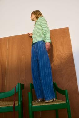 Oliver Bonas Stripe Pleat Shirt £55 Blue Stripe Wide Leg (21)