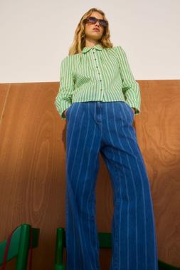Oliver Bonas Stripe Pleat Shirt £55 Blue Stripe Wide Leg (1)