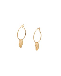 Oliver Bonas Toca Gold Tone Hand Motif Pendant Hoops £14.50