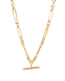 Oliver Bonas Toni T-Bar Pendant Stainless Steel Chunky Chain Necklace £38